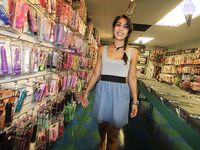 Horny Teen Masturbates in Sex Store | Porn Snaps