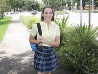 Horny School girl Melanie Hicks masturbates under tree | Porn Snaps