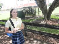 Horny School girl Melanie Hicks masturbates under tree | Porn Snaps