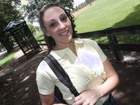 Horny School girl Melanie Hicks masturbates under tree | Porn Snaps