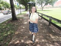 Horny School girl Melanie Hicks masturbates under tree | Porn Snaps