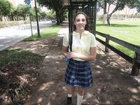 Horny School girl Melanie Hicks masturbates under tree | Porn Snaps