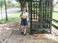 Horny School girl Melanie Hicks masturbates under tree | Porn Snaps