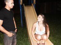 Big titty Melanie Hicks sucking dick in public park @ night | Porn Snaps