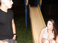 Big titty Melanie Hicks sucking dick in public park @ night | Porn Snaps