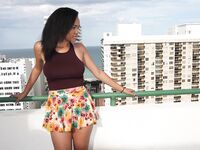 Julie Kay’s Rooftop Photoshoot with Scorpio: Elegance in a Mini Dress | Porn Snaps