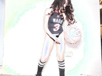 Ebony Jayla Foxx Stuns in Dwyane Wade Miami Heat Jersey Photoshoot