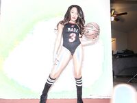 Ebony Jayla Foxx Stuns in Dwyane Wade Miami Heat Jersey Photoshoot