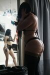 Virgo Peridot Big Juicy White Ass in red Lingerie & black 2 piece | Porn Snaps