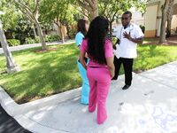 Nurses outside sucking off the DR. | Porn Snaps