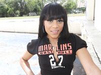 Big Ass Ebony getting Drilled Outside of Batting Cages